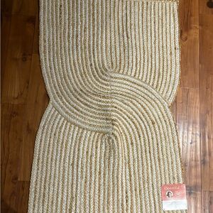 Beige and Cream Braided Rug